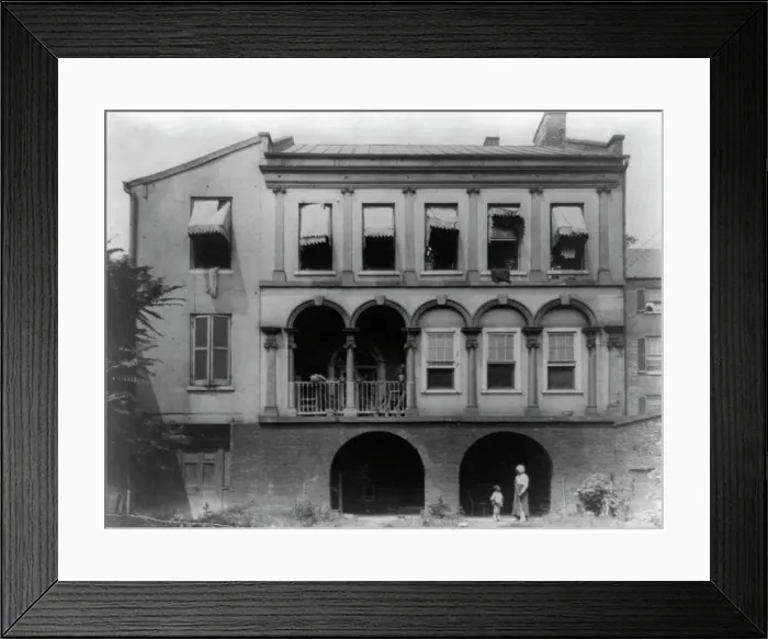 Framed Print : James Holloway Loggia School, Fairfax St. between Cameron and Queen, Alexandria, Va. 1918. Creator: Frances Benjamin Johnston Framed Print : James Holloway Loggia School, Fairfax St. between Cameron and Queen, Alexandria, Va. 1918. Creator: Frances Benjamin Johnston