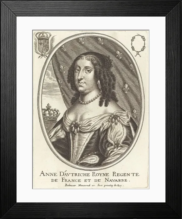 Framed Print : Anne of Austria. Creator: Balthasar Moncornet Framed Print : Anne of Austria. Creator: Balthasar Moncornet