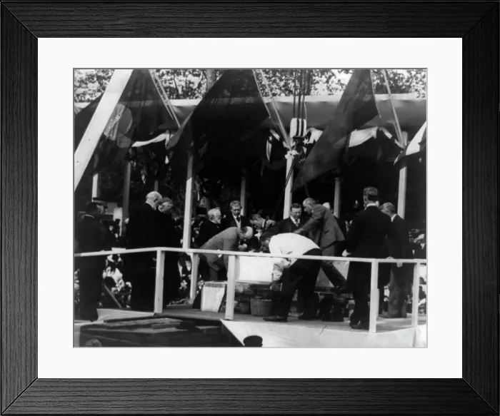 Framed Print : Laying of the cornerstone of the Pan American Union Building, Washington D.C. 1908 Creator: Frances Benjamin Johnston Framed Print : Laying of the cornerstone of the Pan American Union Building, Washington D.C. 1908 Creator: Frances Benjamin Johnston