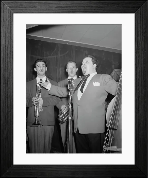 Framed Print : Portrait of Chubby Jackson, Conte Candoli, and Emmett Carls, Esquire Club...N.Y. ca. Apr. 1947. Creator: William Paul Gottlieb