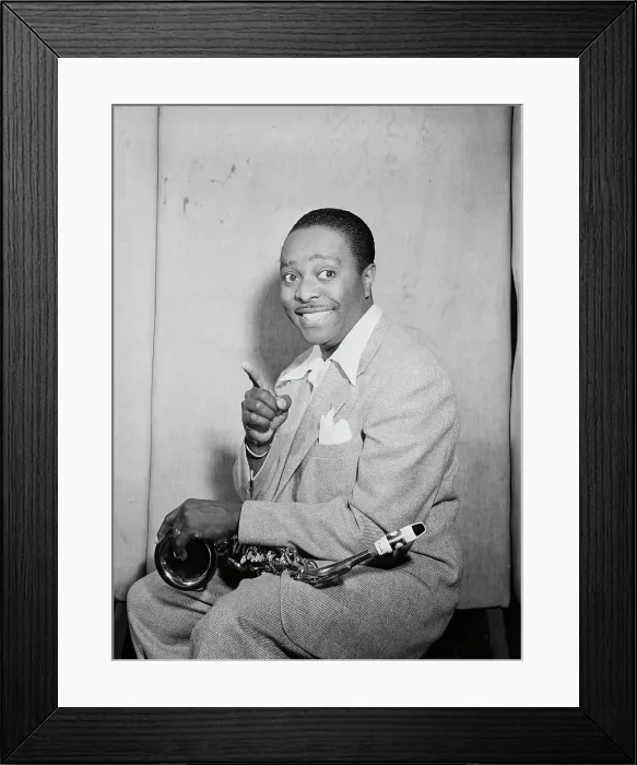 Framed Print : Portrait of Louis Jordan, Paramount Theater(?), New York, N.Y. ca. July 1946. Creator: William Paul Gottlieb Framed Print : Portrait of Louis Jordan, Paramount Theater(?), New York, N.Y. ca. July 1946. Creator: William Paul Gottlieb
