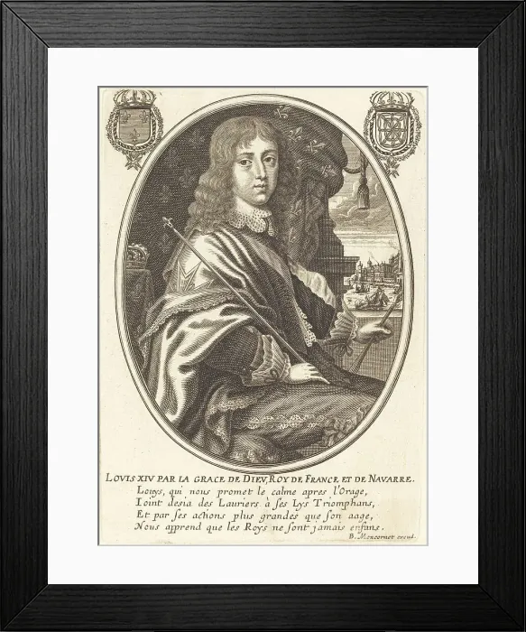 Framed Print : Louis XIV, King of France. Creator: Balthasar Moncornet Framed Print : Louis XIV, King of France. Creator: Balthasar Moncornet