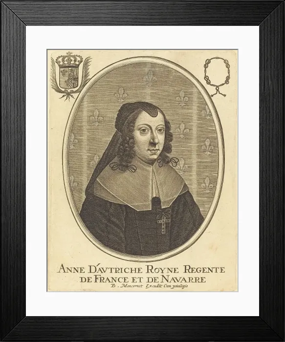 Framed Print : Anne of Austria. Creator: Balthasar Moncornet Framed Print : Anne of Austria. Creator: Balthasar Moncornet
