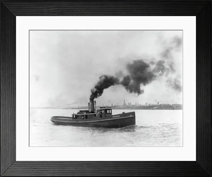 Framed Print : A tug boat - Joe Harris, 1903. Creator: Frances Benjamin Johnston Framed Print : A tug boat - Joe Harris, 1903. Creator: Frances Benjamin Johnston