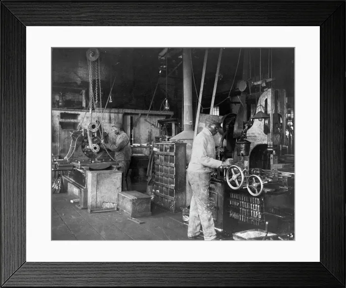 Framed Print : Student shipbuilders at Newport News, Virginia, 1899 or 1900. Creator: Frances Benjamin Johnston Framed Print : Student shipbuilders at Newport News, Virginia, 1899 or 1900. Creator: Frances Benjamin Johnston