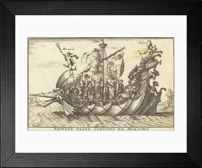 Framed Print : Anfione Argon condotto da Mercurio. Creator: Balthasar Moncornet Framed Print : Anfione Argon condotto da Mercurio. Creator: Balthasar Moncornet