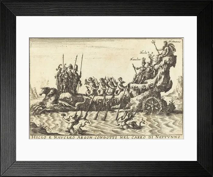Framed Print : Hiclo e Naucleo Argon condotti nel carro di Nettuno. Creator: Balthasar Moncornet Framed Print : Hiclo e Naucleo Argon condotti nel carro di Nettuno. Creator: Balthasar Moncornet
