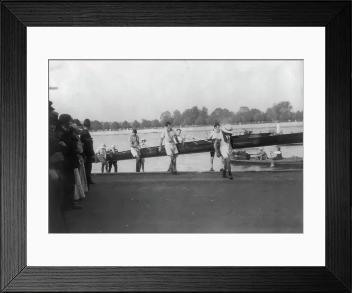 Framed Print : 8-oar shell race between Harvard and Cambridge, Cambridge, Mass. 1906, 1906. Creator: Frances Benjamin Johnston Framed Print : 8-oar shell race between Harvard and Cambridge, Cambridge, Mass. 1906, 1906. Creator: Frances Benjamin Johnston