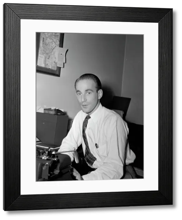 Framed Print : Portrait of Mike Levin, Down Beat office, New York, N.Y. ca. 1947. Creator: William Paul Gottlieb Framed Print : Portrait of Mike Levin, Down Beat office, New York, N.Y. ca. 1947. Creator: William Paul Gottlieb