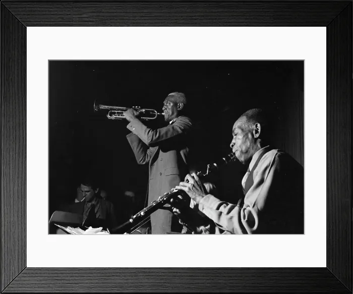 Framed Print : Portrait of George Lewis and Bunk Johnson, Stuyvesant Casino, New York, N.Y. ca. June 1946. Creator: William Paul Gottlieb Framed Print : Portrait of George Lewis and Bunk Johnson, Stuyvesant Casino, New York, N.Y. ca. June 1946. Creator: William Paul Gottlieb