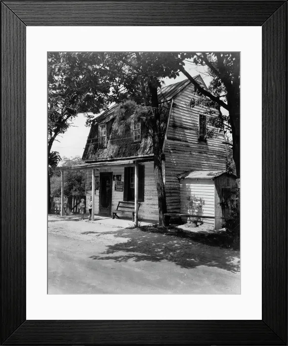 Framed Print : Mrs. Ellis store, Falmouth, Virginia, between 1933 and 1942. Creator: Frances Benjamin Johnston Framed Print : Mrs. Ellis store, Falmouth, Virginia, between 1933 and 1942. Creator: Frances Benjamin Johnston