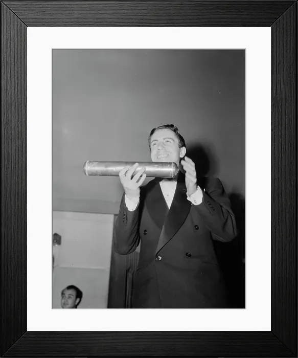 Framed Print : Portrait of Enric Madriguera, New York, N.Y.(?), ca. June 1947. Creator: William Paul Gottlieb Framed Print : Portrait of Enric Madriguera, New York, N.Y.(?), ca. June 1947. Creator: William Paul Gottlieb