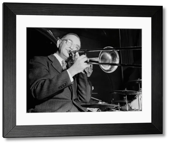 Framed Print : Portrait of Miff Mole, Nick's (Tavern), New York, N.Y. ca. June 1946. Creator: William Paul Gottlieb Framed Print : Portrait of Miff Mole, Nick's (Tavern), New York, N.Y. ca. June 1946. Creator: William Paul Gottlieb