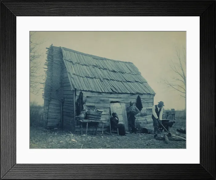Framed Print : Old time cabin, 1899 or 1900. Creator: Frances Benjamin Johnston Framed Print : Old time cabin, 1899 or 1900. Creator: Frances Benjamin Johnston