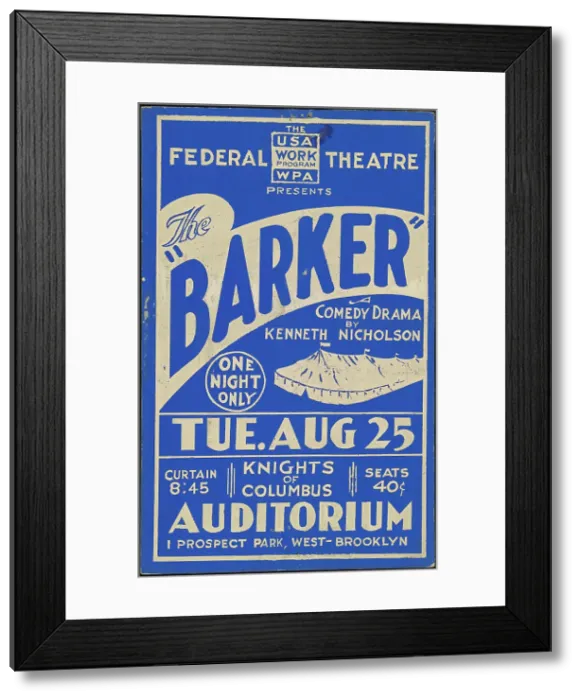 Framed Print : The Barker, New York, [193-]. Creator: Unknown