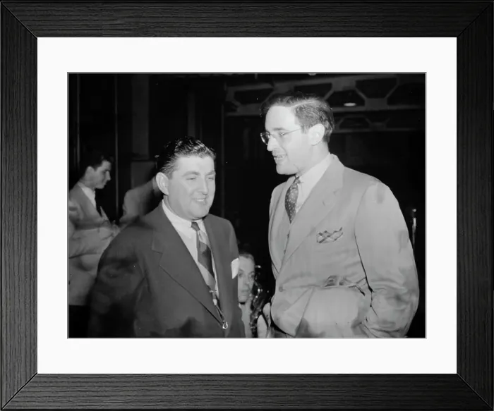 Framed Print : Portrait of Tony Pastor and William P. Gottlieb, Hotel Edison(?), New York, N.Y. 1946. Creator: Delia Potofsky Gottlieb Framed Print : Portrait of Tony Pastor and William P. Gottlieb, Hotel Edison(?), New York, N.Y. 1946. Creator: Delia Potofsky Gottlieb