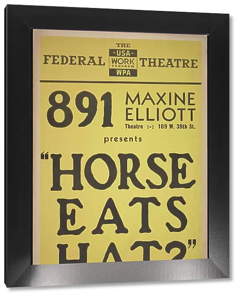 Horse Eats Hat?, New York, 1936. Creator: Unknown