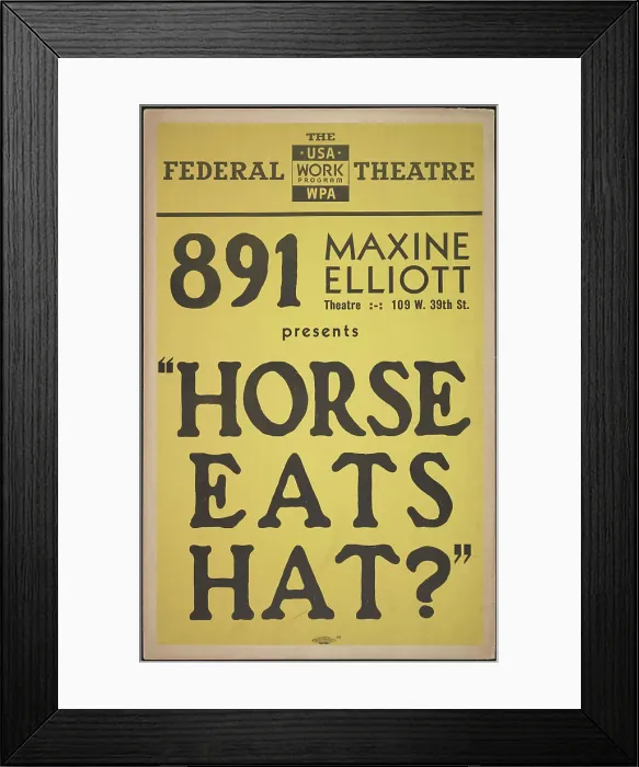Framed Print : Horse Eats Hat?, New York, 1936. Creator: Unknown Framed Print : Horse Eats Hat?, New York, 1936. Creator: Unknown