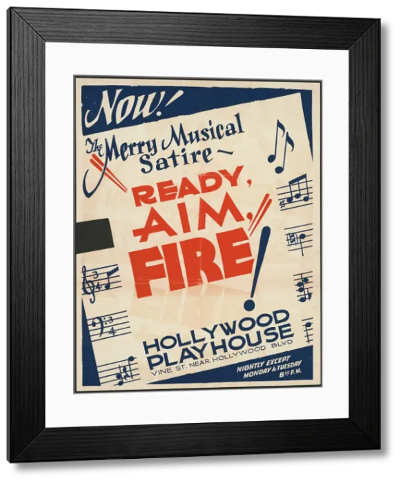Framed Print : Ready! Aim! Fire!, Los Angeles, 1937. Creator: Unknown Framed Print : Ready! Aim! Fire!, Los Angeles, 1937. Creator: Unknown