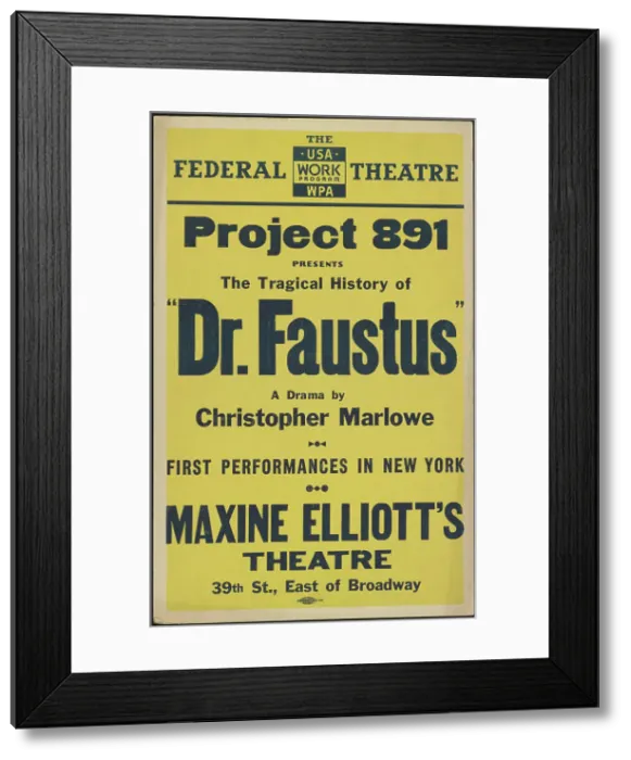 Framed Print : Dr. Faustus, New York, [1936]. Creator: Unknown