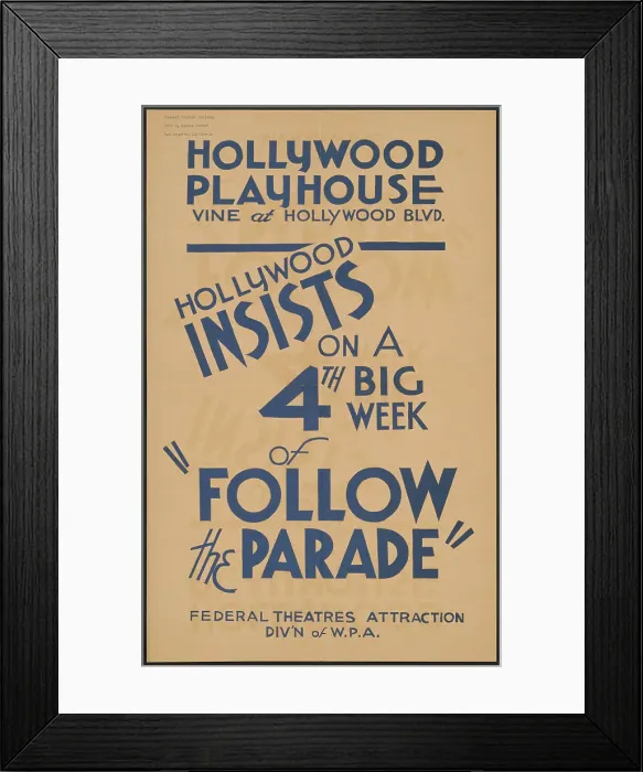 Framed Print : Follow the Parade, Los Angeles, [193-]. Creator: Unknown