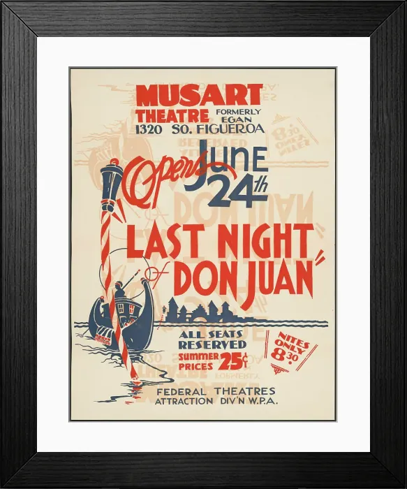 Framed Print : Last Night of Don Juan, Los Angeles, 1936. Creator: Unknown Framed Print : Last Night of Don Juan, Los Angeles, 1936. Creator: Unknown