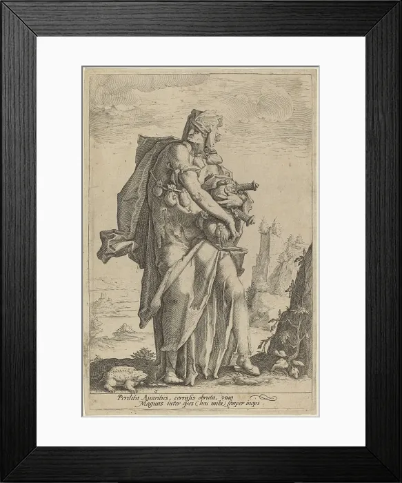 Framed Print : Avarice, c. 1587. Creator: Jacob Matham Framed Print : Avarice, c. 1587. Creator: Jacob Matham