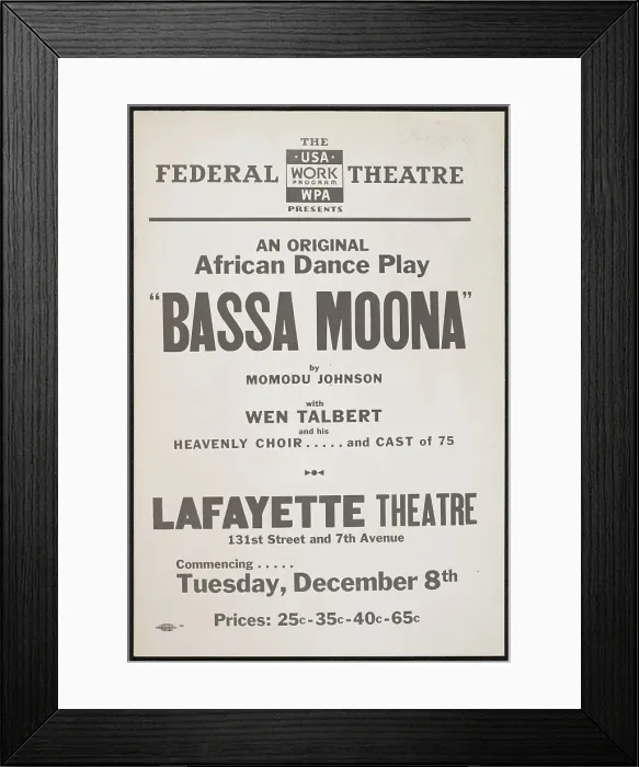 Framed Print : Bassa Moona, New York, 1936. Creator: Unknown Framed Print : Bassa Moona, New York, 1936. Creator: Unknown