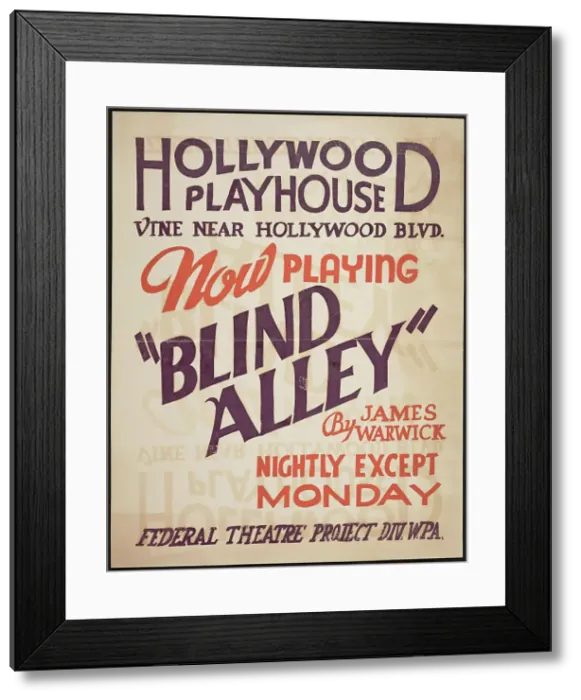 Framed Print : Blind Alley, Los Angeles, [193-]. Creator: Unknown