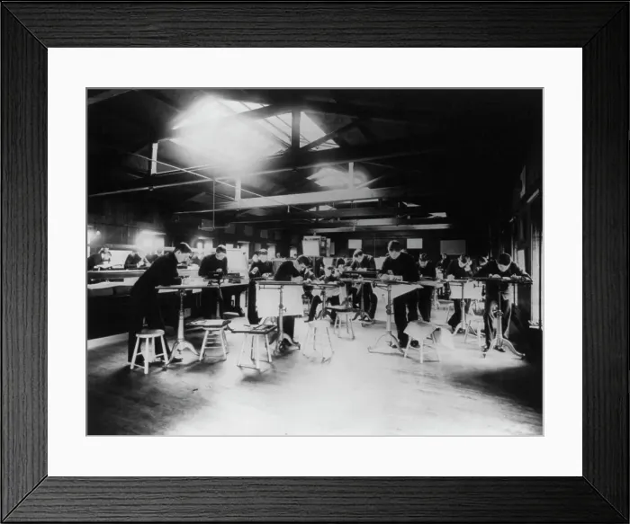 Framed Print : U.S. Naval Academy, Annapolis: mechanical drawing, (1902?). Creator: Frances Benjamin Johnston Framed Print : U.S. Naval Academy, Annapolis: mechanical drawing, (1902?). Creator: Frances Benjamin Johnston