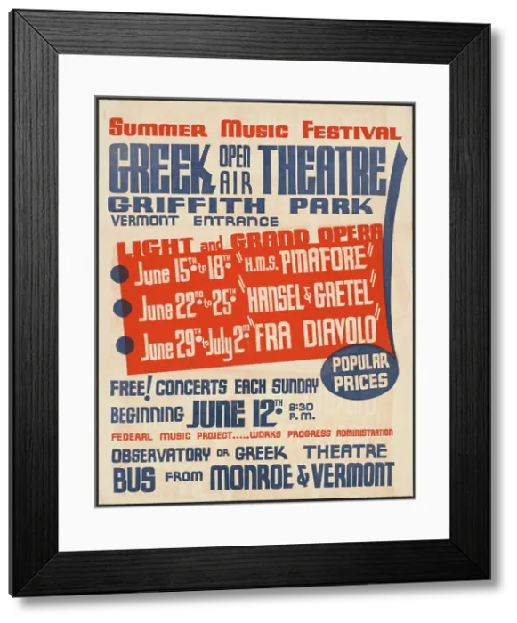 Framed Print : Summer Music Festival, Los Angeles, [193-]. Creator: Unknown