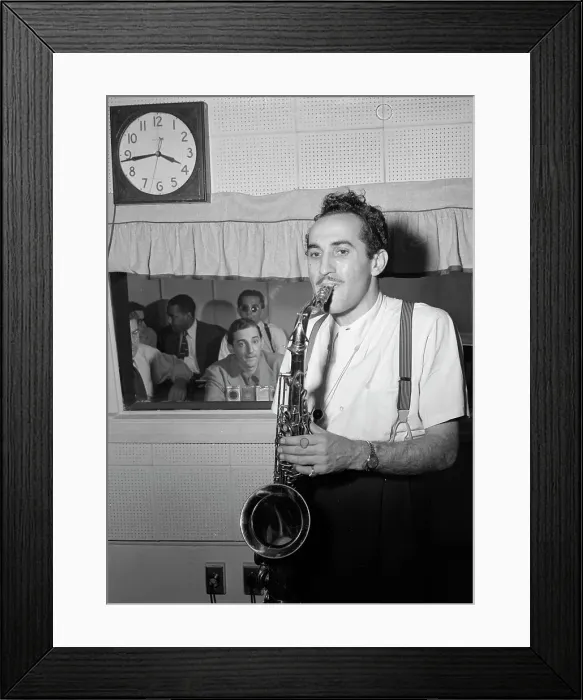 Framed Print : Portrait of Charlie Ventura and Herb Abramson, National studio(?), New York, N.Y. ca. 1946. Creator: William Paul Gottlieb Framed Print : Portrait of Charlie Ventura and Herb Abramson, National studio(?), New York, N.Y. ca. 1946. Creator: William Paul Gottlieb
