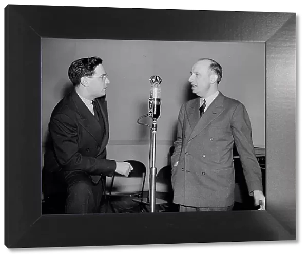Portrait of Ted Weems and William P. Gottlieb, WINX, Washington, D.C. ca. 1940. Creator: Delia Potofsky Gottlieb