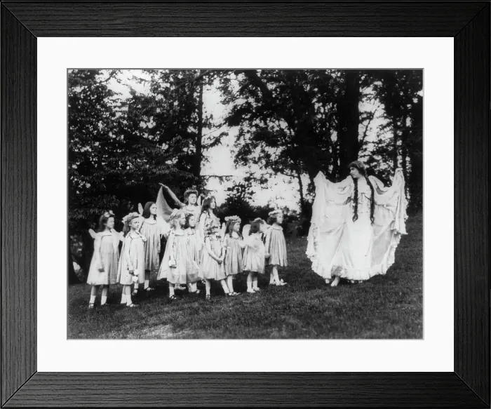 Framed Print : 2 scenes from Pastoral Plays, Wash. D.C. May 1906: Procession - Spring and her attendants, 1906. Creator: Frances Benjamin Johnston Framed Print : 2 scenes from Pastoral Plays, Wash. D.C. May 1906: Procession - Spring and her attendants, 1906. Creator: Frances Benjamin Johnston