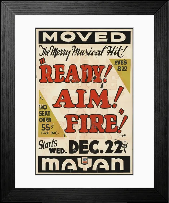 Framed Print : Ready! Aim! Fire!, Los Angeles, [193-]. Creator: Unknown