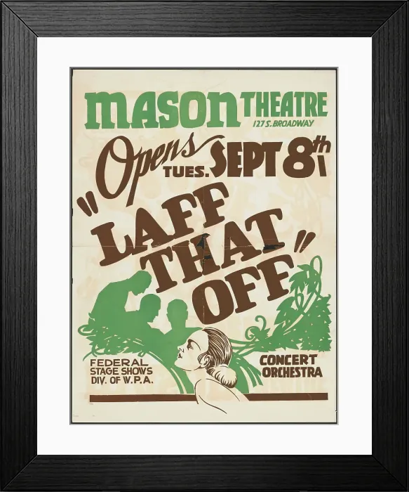 Framed Print : Laff That Off, Los Angeles, 1936. Creator: Unknown Framed Print : Laff That Off, Los Angeles, 1936. Creator: Unknown