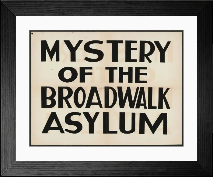 Framed Print : Mystery of Broadwalk Asylum, Los Angeles, 1936. Creator: Unknown Framed Print : Mystery of Broadwalk Asylum, Los Angeles, 1936. Creator: Unknown