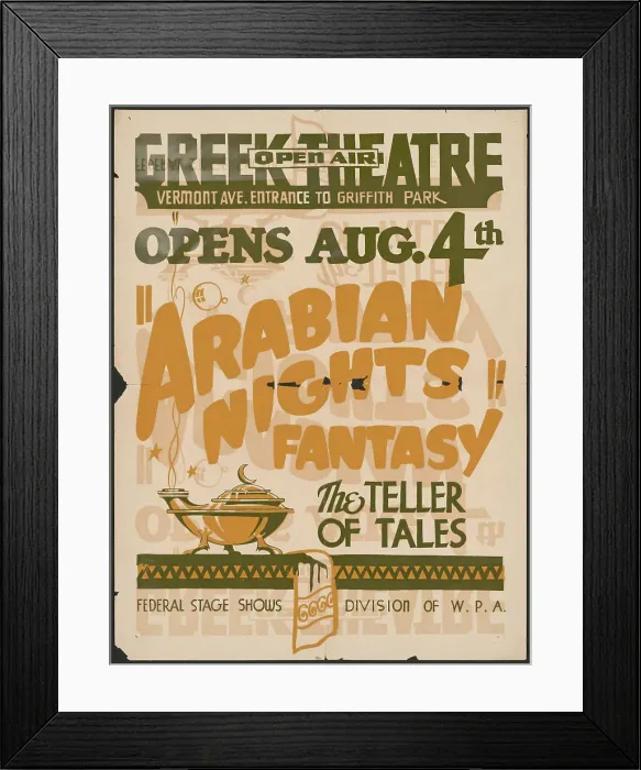 Framed Print : Arabian Nights Fantasy, Los Angeles, [193-]. Creator: Unknown