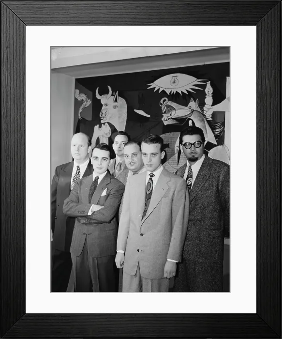 Framed Print : Portrait of Edwin A. Finckel, Ralph Burns, Eddie Sauter, Johnny... Museum of Modern Art, N.Y. 1947 Creator: William Paul Gottlieb Framed Print : Portrait of Edwin A. Finckel, Ralph Burns, Eddie Sauter, Johnny... Museum of Modern Art, N.Y. 1947 Creator: William Paul Gottlieb