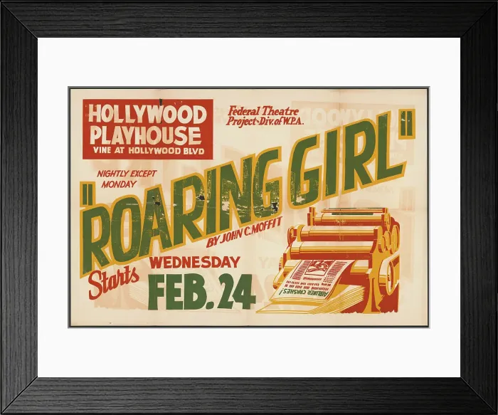 Framed Print : Roaring Girl, Los Angeles, [193-]. Creator: Unknown