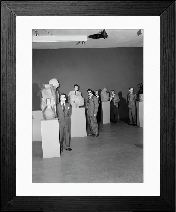Framed Print : Portrait of Ralph Burns, Neal Hefti, George Handy, Edwin A...Museum of Modern Art, N.Y. 1947. Creator: William Paul Gottlieb Framed Print : Portrait of Ralph Burns, Neal Hefti, George Handy, Edwin A...Museum of Modern Art, N.Y. 1947. Creator: William Paul Gottlieb