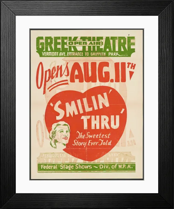Framed Print : Smilin Thru, Los Angeles, [193-]. Creator: Unknown