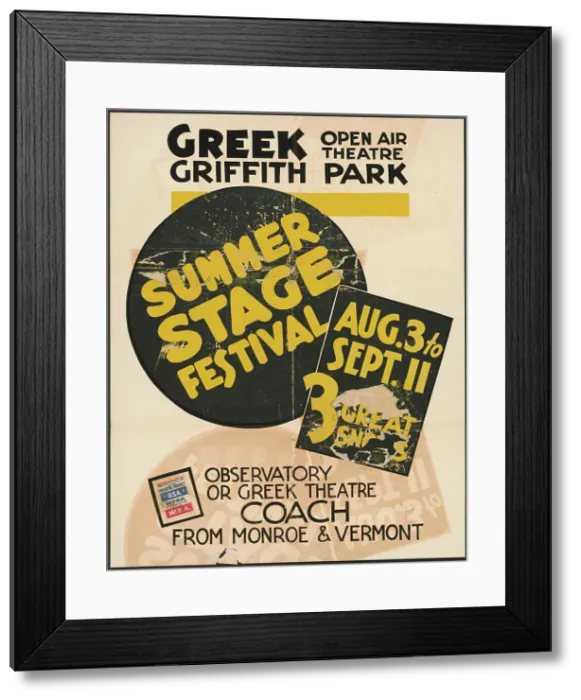 Framed Print : Summer Stage Festival, Los Angeles, [193-]. Creator: Unknown