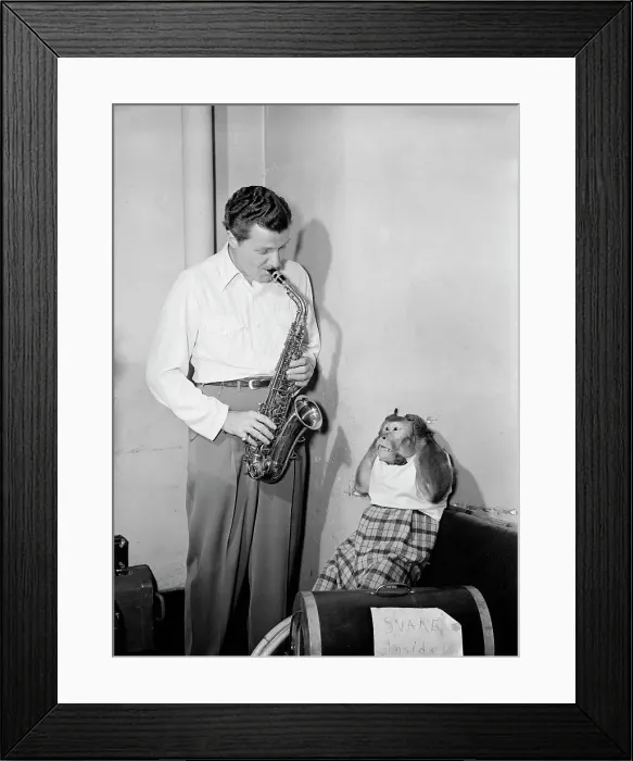 Framed Print : Portrait of Charlie Barnet and Re-Bop, New York, N.Y. ca. Aug. 1946. Creator: William Paul Gottlieb Framed Print : Portrait of Charlie Barnet and Re-Bop, New York, N.Y. ca. Aug. 1946. Creator: William Paul Gottlieb