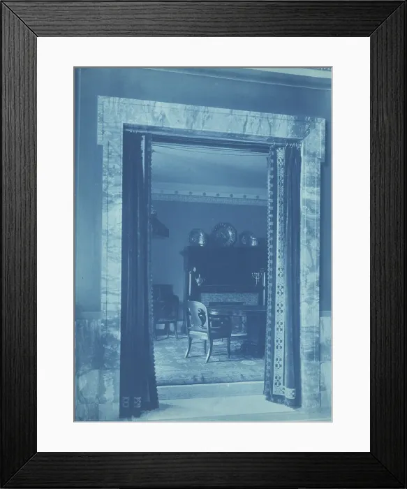 Framed Print : Willard Hotel - view through a curtained doorway to a lounge, between 1901and 1910. Creator: Frances Benjamin Johnston Framed Print : Willard Hotel - view through a curtained doorway to a lounge, between 1901and 1910. Creator: Frances Benjamin Johnston