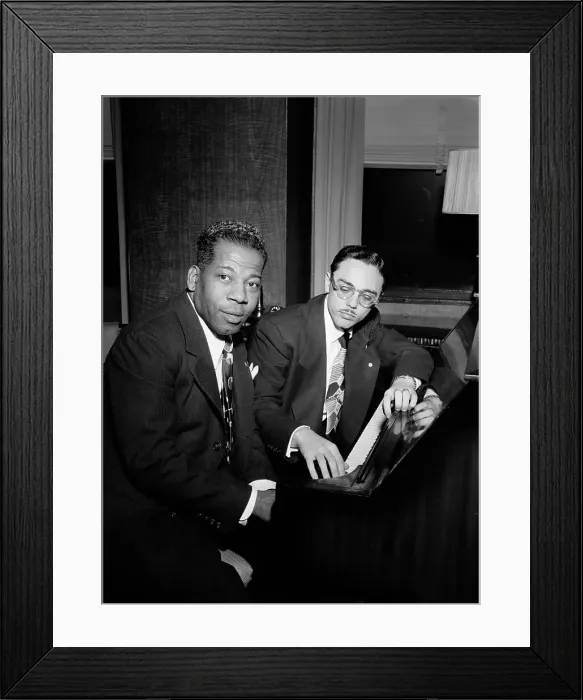Framed Print : Portrait of Bernie Benjamin and George (George David) Weiss, New York, N.Y. ca. Apr. 1947. Creator: William Paul Gottlieb Framed Print : Portrait of Bernie Benjamin and George (George David) Weiss, New York, N.Y. ca. Apr. 1947. Creator: William Paul Gottlieb