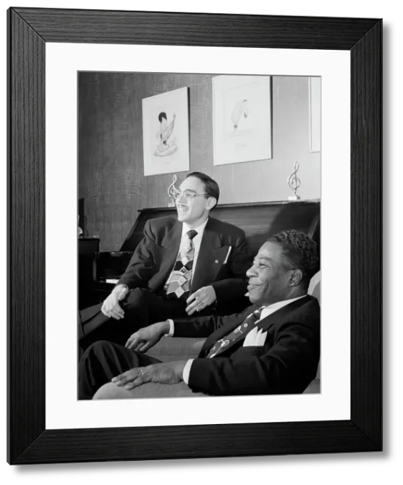 Framed Print : Portrait of Bernie Benjamin and George (George David) Weiss, New York, N.Y. ca. Apr. 1947. Creator: William Paul Gottlieb Framed Print : Portrait of Bernie Benjamin and George (George David) Weiss, New York, N.Y. ca. Apr. 1947. Creator: William Paul Gottlieb