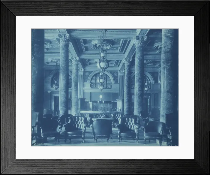 Framed Print : Willard Hotel lobby, between 1901 and1910. Creator: Frances Benjamin Johnston Framed Print : Willard Hotel lobby, between 1901 and1910. Creator: Frances Benjamin Johnston