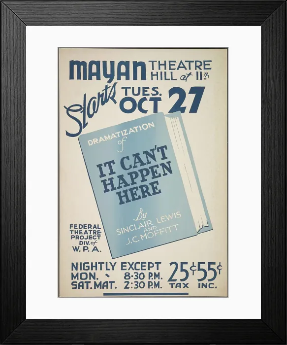 Framed Print : It Can't Happen Here, Los Angeles, 1936. Creator: Unknown Framed Print : It Can't Happen Here, Los Angeles, 1936. Creator: Unknown