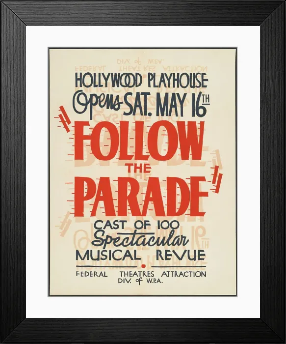 Framed Print : Follow the Parade, Los Angeles, 1936. Creator: Unknown Framed Print : Follow the Parade, Los Angeles, 1936. Creator: Unknown